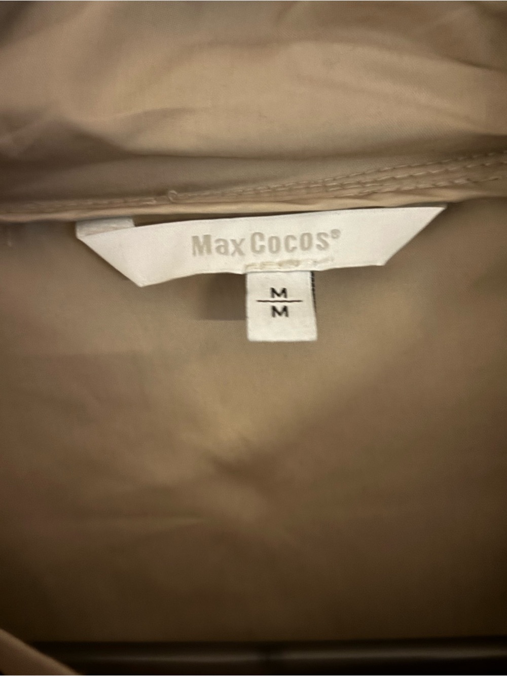 Max Cocos Women’s Beige Drawstring Waist Trench Coat size M - Picture 4 of 8